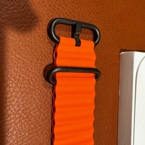 Orange & BLACK TITANIUM GENUINE Apple Watch Ocean Band NOT SOLD IN STORES!